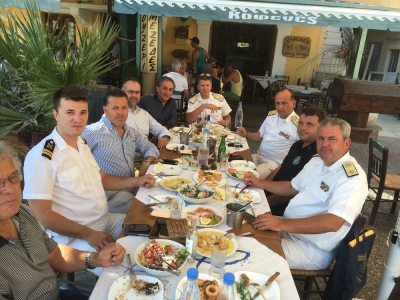 Συνάντηση του Δημάρχου Καλυμνίων κου Ιωάννη Γαλουζή με τον Γενικό Αρχηγό του Λιμενικού Σώματος κο Ράπτη , τον Α΄ υπαρχηγό κο Θεόδ. Κλιάρη καθώς και τον Περιφ/κό Διευθυντή Λιμένων κο Ιω. Αργυρίου