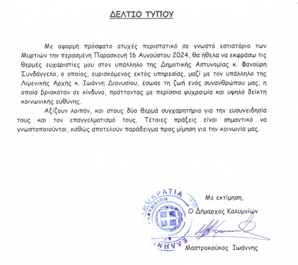 Δελτίο τύπου